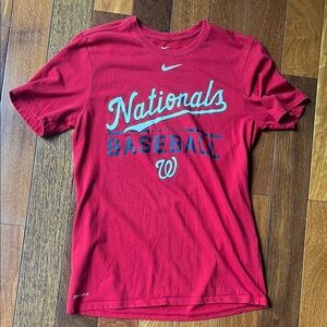 Nike Red Nationals Baseball Tee medium dri fit athletic cut